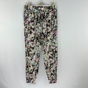 GUESS Womens Sz S Floral Joggers Ankle Zipper - Pants Summer Festival Flirty